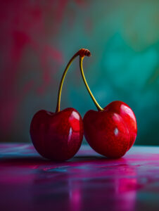 Heart shaped cherries