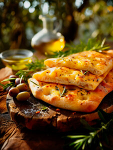 olive and rosemary-studded Fougasse