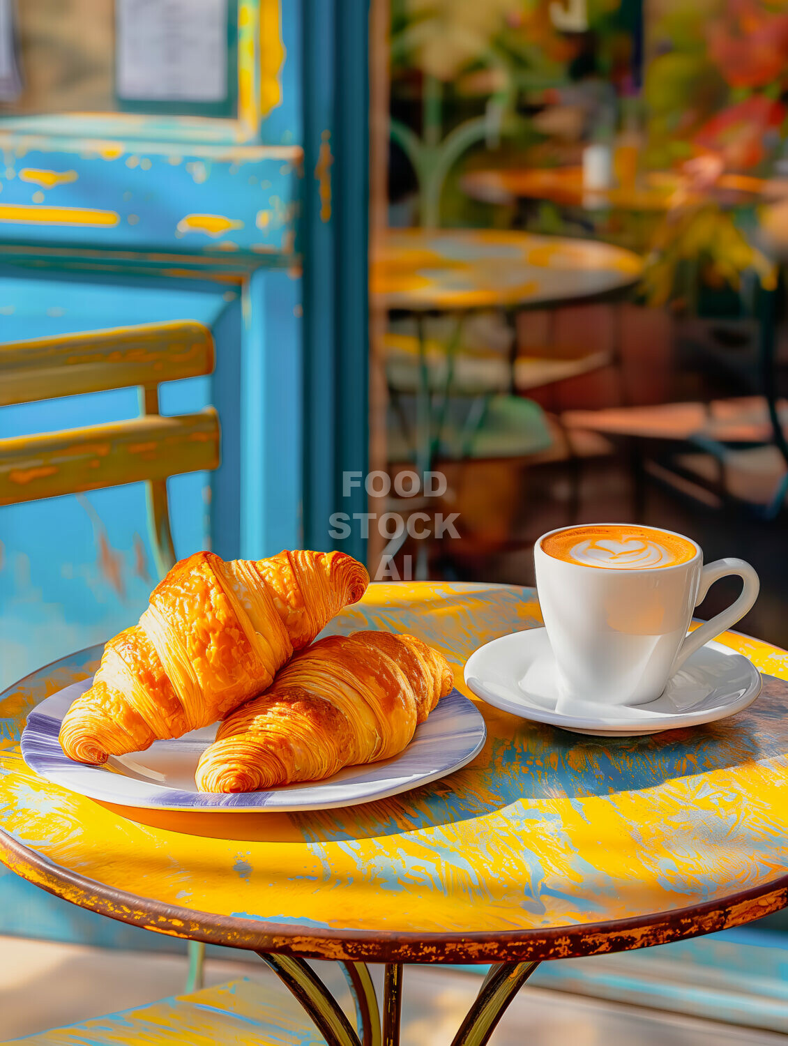Parisian Morning Delight: Croissants and Coffee