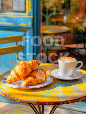 Parisian Morning Delight: Croissants and Coffee