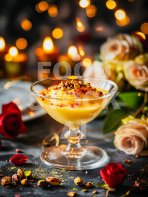 Golden Delight: Saffron-infused Dessert