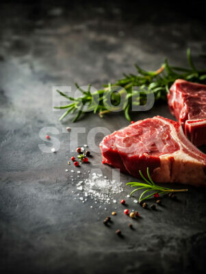 Minimalistic Boldness: Raw T-Bone Steak