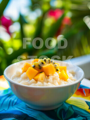 Tropical Coconut Milk Rice Pudding