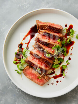 Elegant Cooked Wagyu Steak