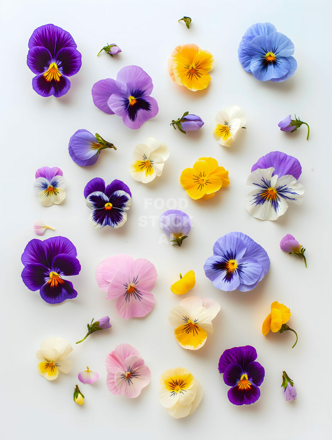 Pansy Elegance on White