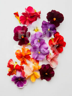 Pansies On A White Background