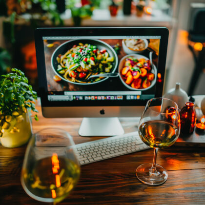 A computer screen showing a food blog