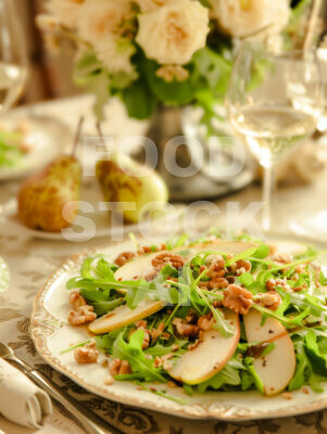 Arugula and Pear Salad with Walnuts