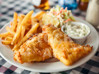 Retro Diner Fish and Chips