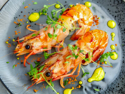 Contemporary Langoustine a la Plancha