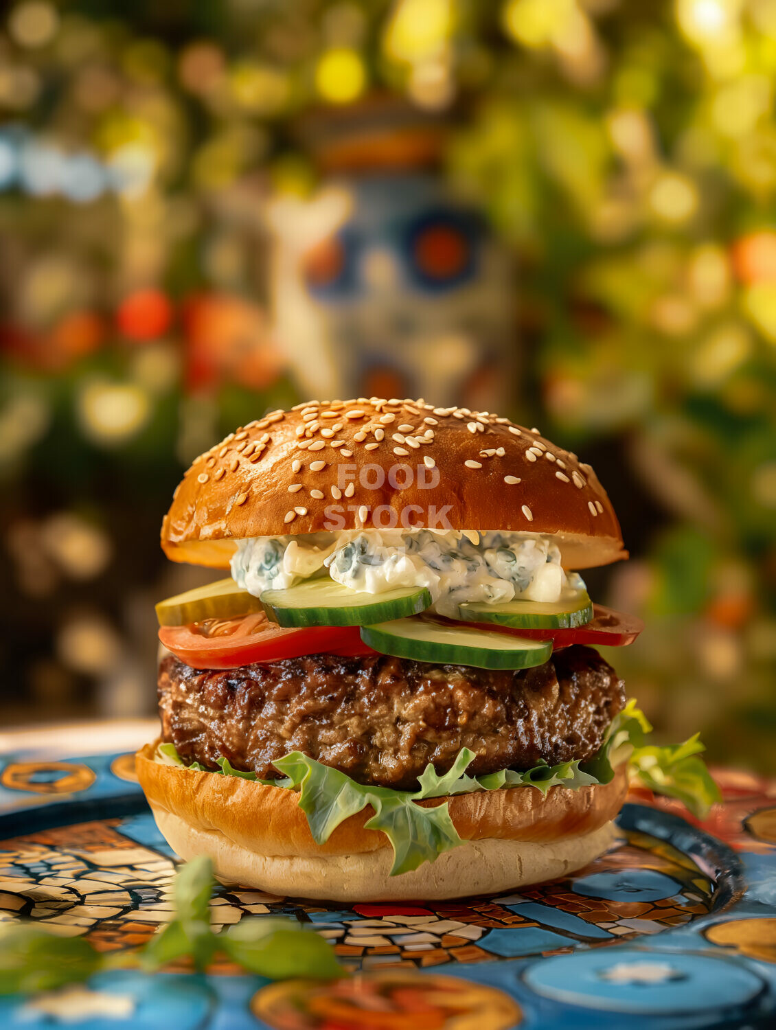 Mediterranean Lamb Burger with Tzatziki