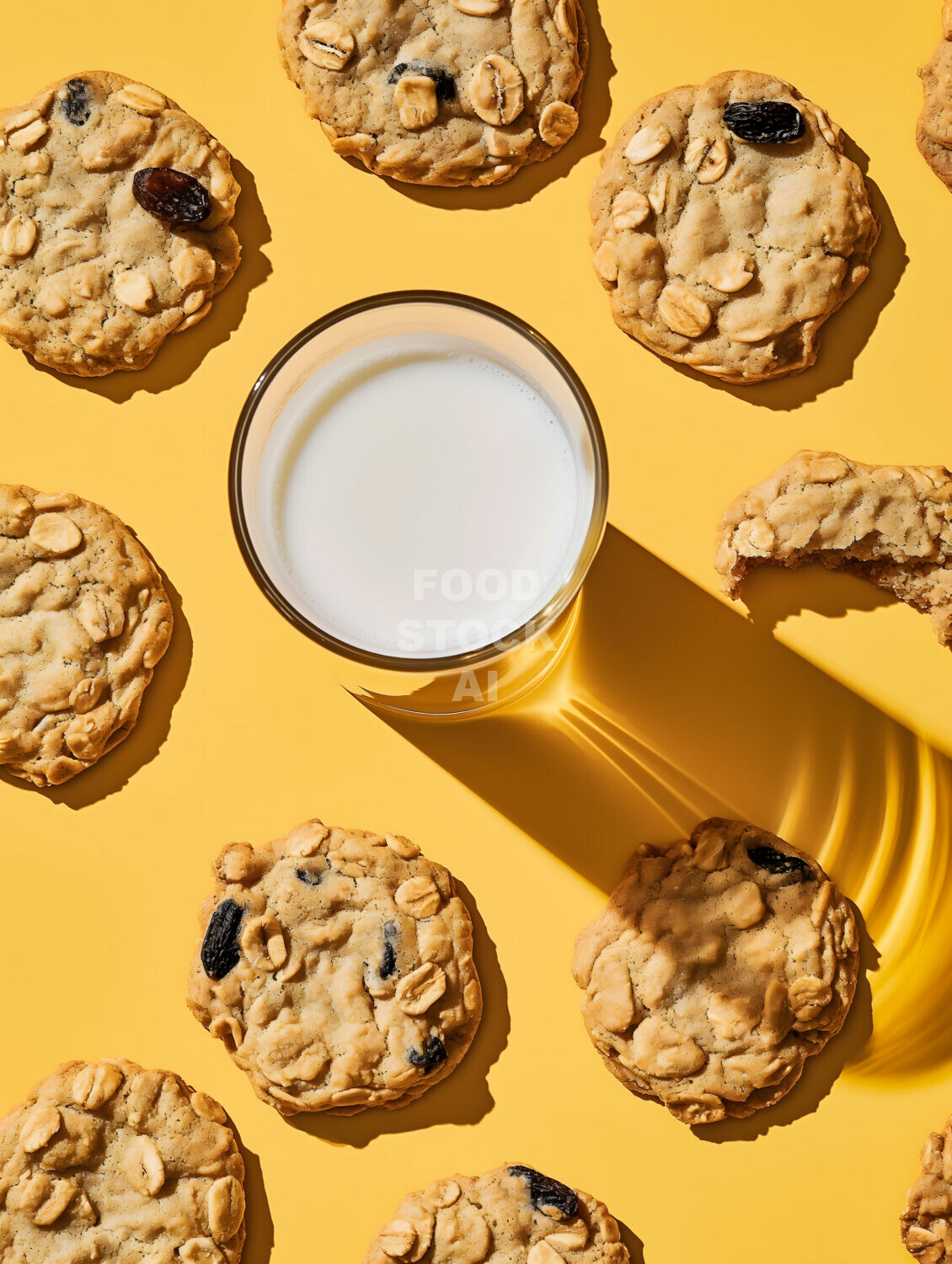 Milk and Oatmeal Raisin Cookies