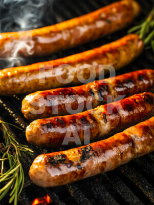 Bratwurst on a Rustic BBQ