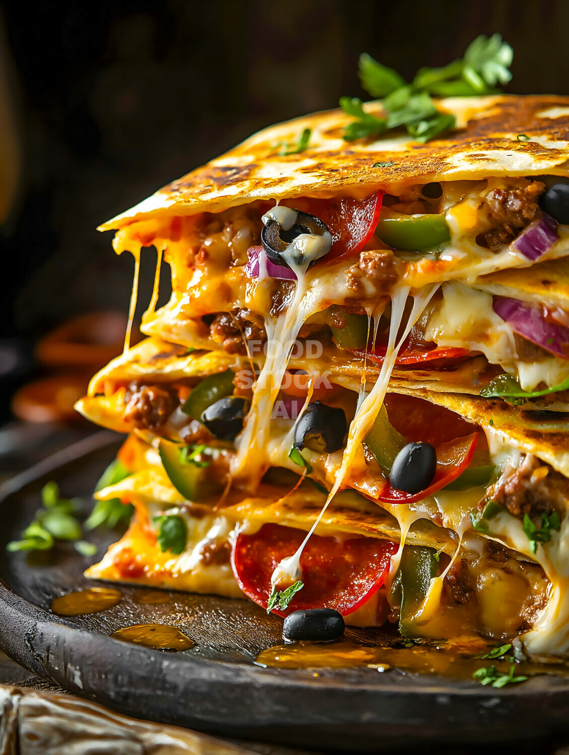 Loaded Indulgence: Supreme Pizza Quesadilla