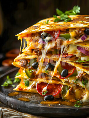 Loaded Indulgence: Supreme Pizza Quesadilla