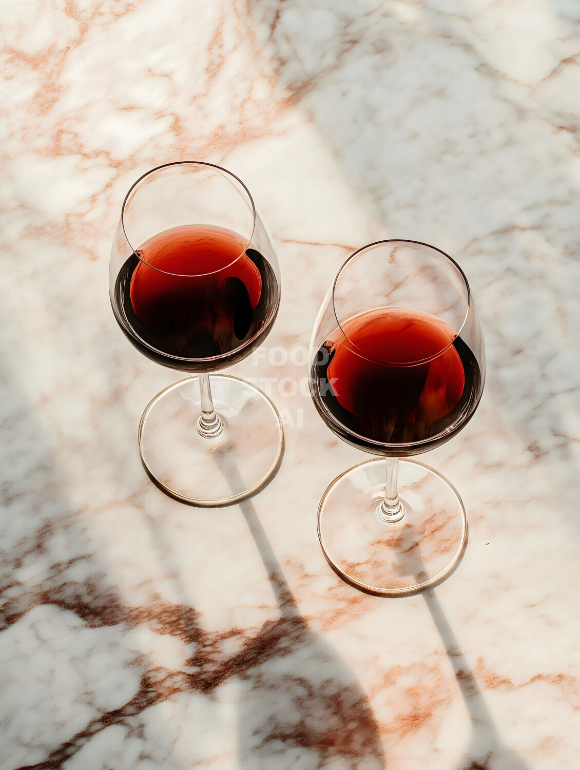 Modern Contrast: Red Wine on Marble