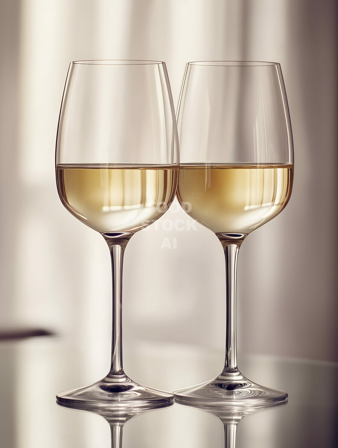 Elegant Simplicity: White Wine on a Glass Table