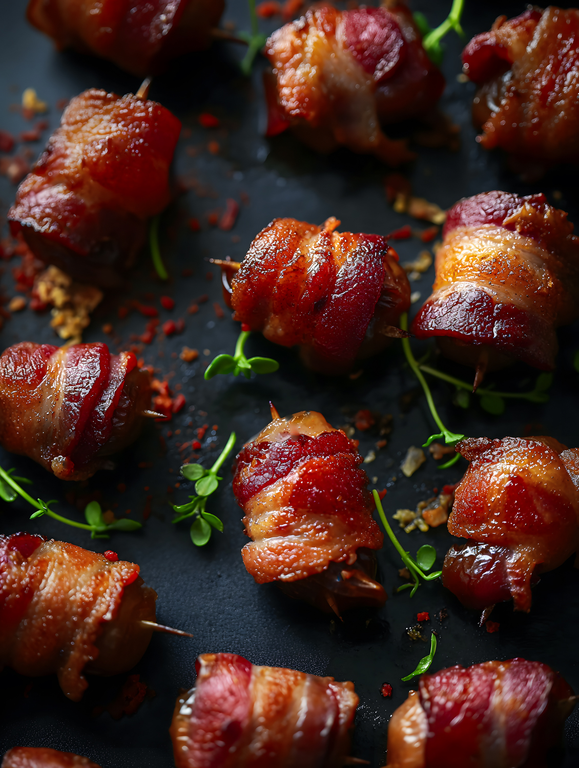 Bacon-wrapped dates